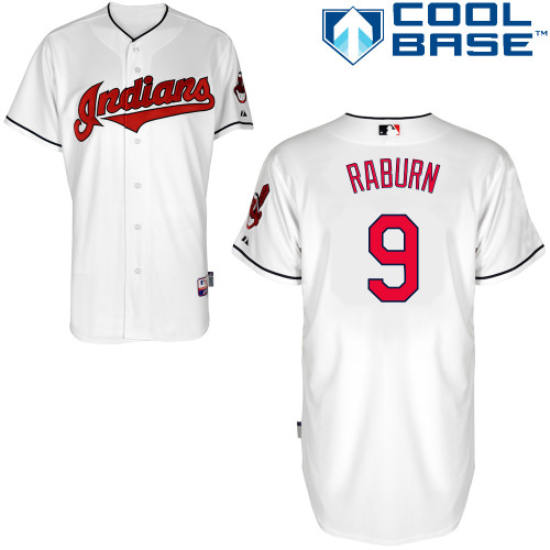 Ryan Raburn #9 MLB Jersey-Cleveland Indians Men's Authentic Home White Cool Base Baseball Jersey